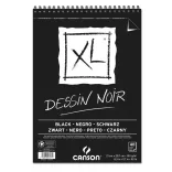 CANSON XL DESSIN NOIR, fekete fotókarton-tömb, rövid oldalán spirálkötött, mikroperforált 150g/m2 40 ív A4
