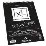 CANSON XL DESSIN NOIR, fekete fotókarton-tömb, spirálkötött, mikroperforált 150g/m2 40 ív A3