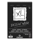 CANSON XL DESSIN NOIR, fekete fotókarton-tömb, spirálkötött, mikroperforált 150g/m2 40 ív A3