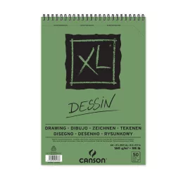   CANSON XL DESSIN, természetes fehér, savmentes rajztömb, rövid oldalán spirálkötött, mikroperforált 160g/m2 50 ív A4