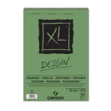 CANSON XL DESSIN, természetes fehér, savmentes rajztömb, rövid oldalán spirálkötött, mikroperforált 160g/m2 50 ív A3