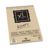 CANSON XL KRAFT, natúr barna színű rajztömb, rövid oldalán spirálkötött, mikroperforált 90g/m2 60 ív A4