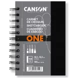 Vázlattömb - Canson Art Sketchbook ONE, Spiral, Microperforated Sheets 160 pages 100g (10,2x15,2cm) A6