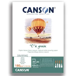   Rajztömb - Canson "C à Grain A5 180g White Drawing & Sketching Paper Pad, 180gr, 30 Sheets, A5