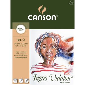 Ingres Vidalon CANSON, savmentes Ingres-papír, tömb kiszerelés 100g/m2 fehér 24 x 32