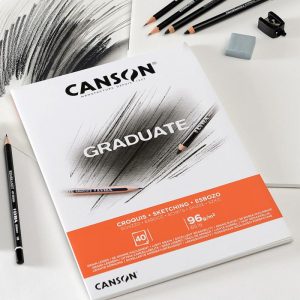 Vázlattömb - Canson Graduate Sketching - 40 lap, 96gr, ragasztott, A3