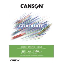   CANSON Graduate fehér rajztömb, ragasztott 160g/m2 30 ív A4