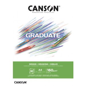 CANSON Graduate fehér rajztömb, ragasztott 160g/m2 30 ív A4