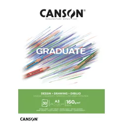   CANSON Graduate fehér rajztömb, ragasztott 160g/m2 30 ív A3