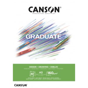 CANSON Graduate fehér rajztömb, ragasztott 160g/m2 30 ív A3