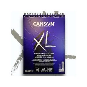 CANSON XL Fluid Mix Media tömb, spirálkötött, mikroperforált 250g/m2 40 ív A4