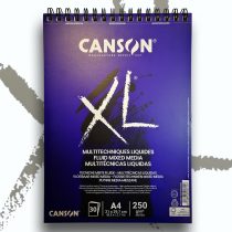   Vázlat- és Festőtömb - Canson "XL" Fluid Mixed Media spirál, 250g, 30 sheets, A4