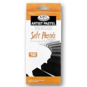 Porpasztell készlet, 12db-os - Royal & Langnickel Artist Pastel Soft Pastels - Grey Tones 12 pcs