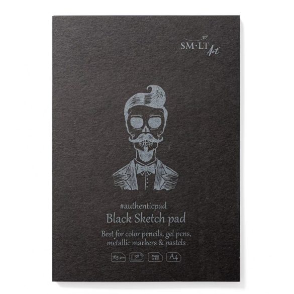 Pasztelltömb - SMLT Black Sketch Pad 165gr, 30lap, A4
