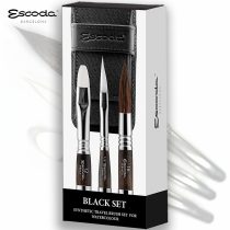   Brush Set - Escoda Black Set, Syntetic Travel Brush Set For Watercolour - 1272