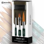   Brush Set - Escoda Green Set, Syntetic Travel Brush Set For Watercolour - 1273