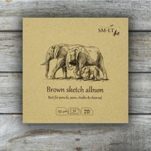 Stitched sketch album Brown #authenticbook; SMLT 14x14cm