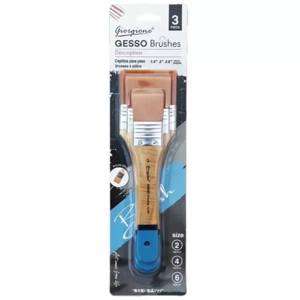 Ecsetkészlet, Oszlatóecset - Giorgione Assorted Sizes Gesso Brushes Set, 3pcs