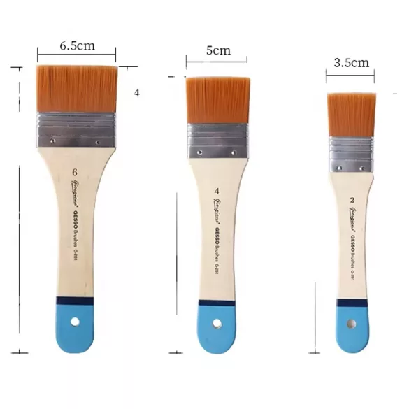 Ecsetkészlet, Oszlatóecset - Giorgione Assorted Sizes Gesso Brushes Set, 3pcs