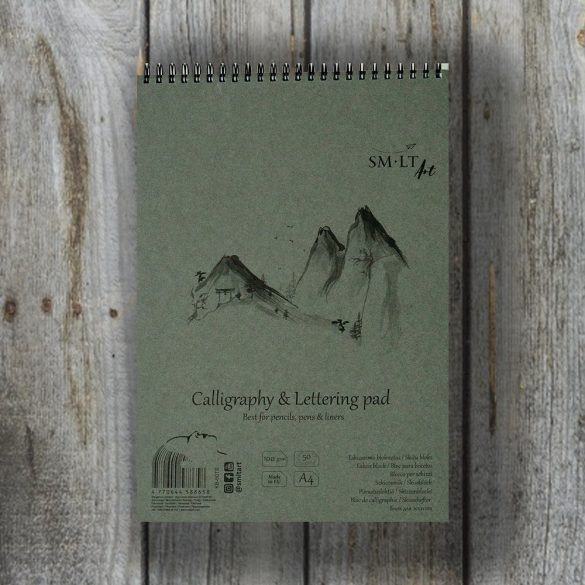 Kalligráfiatömb - SMLT Calligraphy & Lettering Pad, 100g, 50 lap, A4 spirál