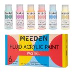   Akrilfesték készlet - MEEDEN Fluid Pastel Acrylic Paint Set, 6 Vibrant Colors (2 oz, 60 ml)