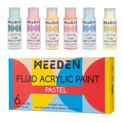   Fluid Pastel Acrylic Paint Set, 6 Vibrant Colors (2 oz, 60 ml)