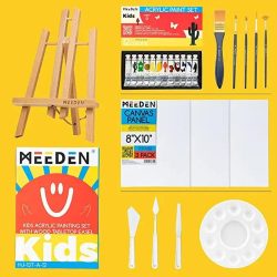 Kids Acrylic Painting Kit with Wood Table Easel