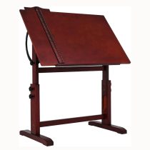 Vintage Wood Drafting Table, Walnut Color