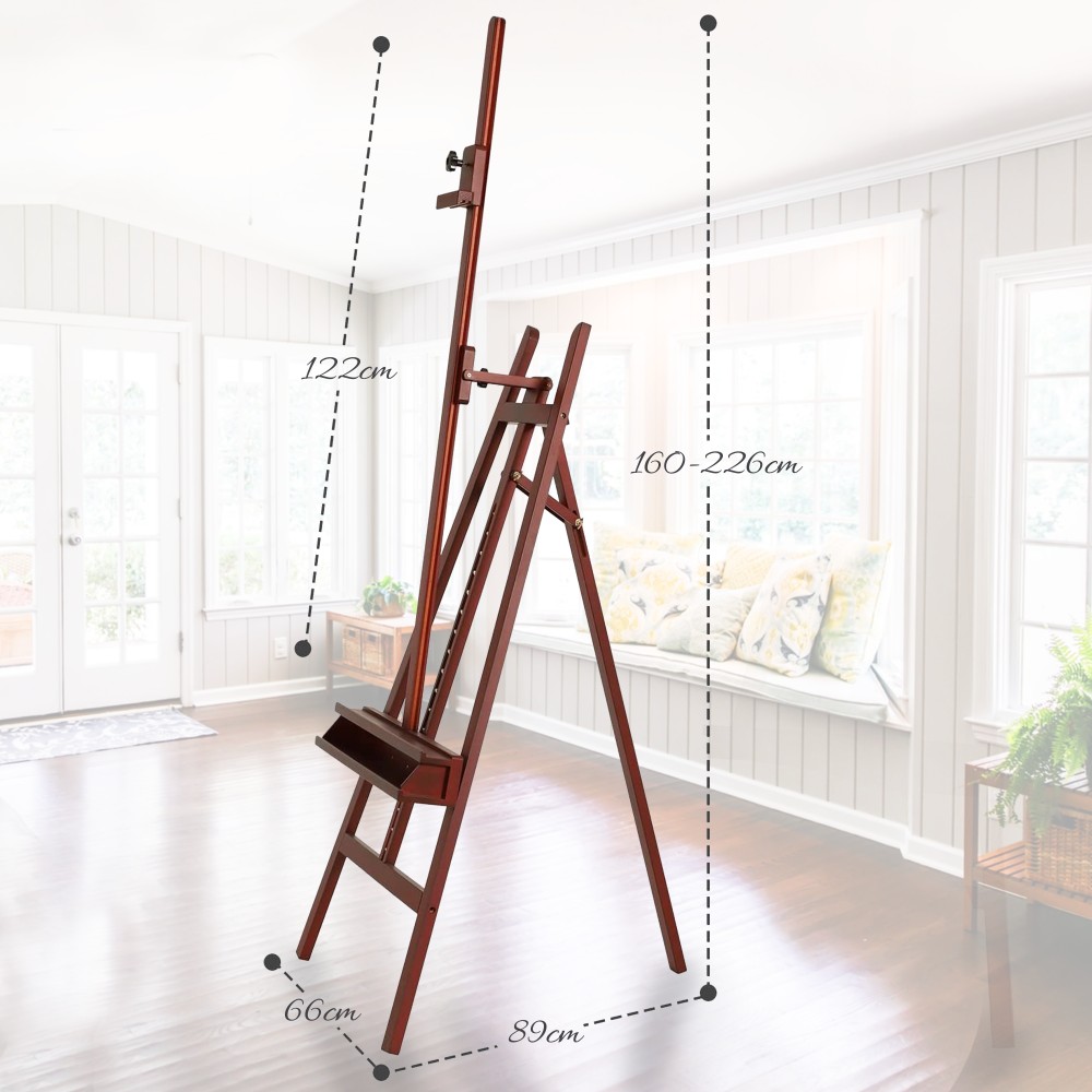 MEEDEN Large Painters Easel Adjustable Solid Beech Wood Artist Easel, Walnut