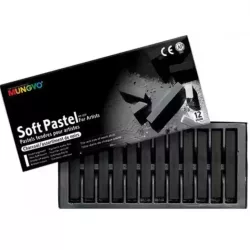   Mungyo Studio Soft Pastels for Artists, Charcoal Colors 12pcs - HASÁB