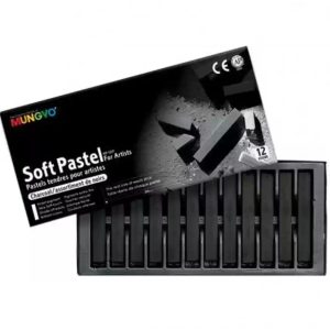 Mungyo Studio Soft Pastels for Artists, Charcoal Colors 12pcs - HASÁB