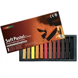   Mungyo Studio Soft Pastels for Artists, Earth Tones 12pcs - HASÁB