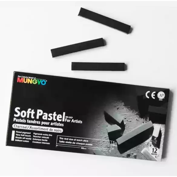 Mungyo Studio Soft Pastels for Artists, Earth Tones 12pcs - HASÁB