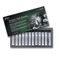   Pasztellkréta készlet - Mungyo Gallery Artists' Soft Pastels Charcoal 12db - HASÁB