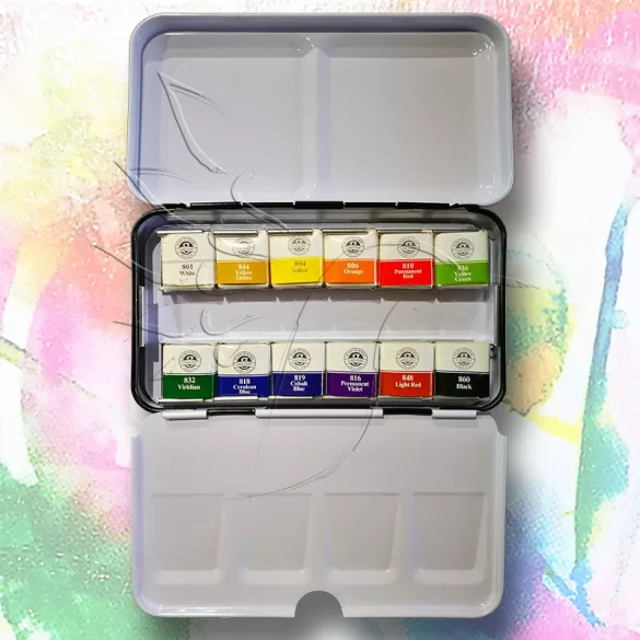 Akvarellfesték készlet - Mungyo Professional Water Color Passion for masterpieces 12 pan sets