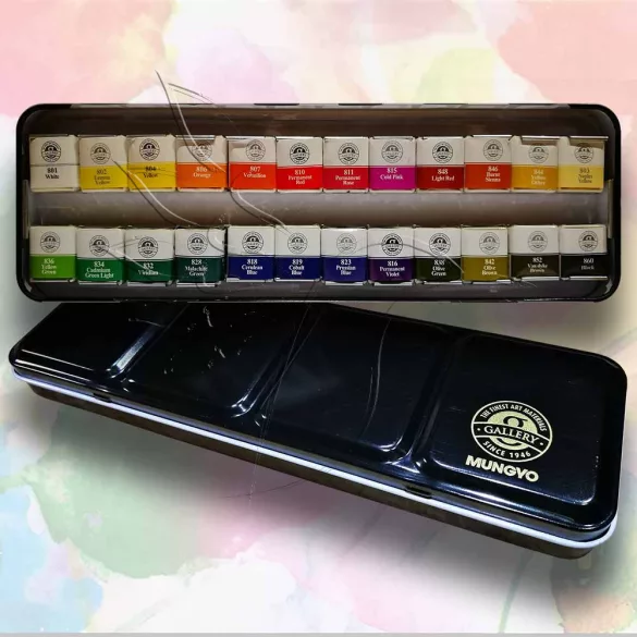 Akvarellfesték készlet - Mungyo Professional Water Color Passion for masterpieces 24 pan sets