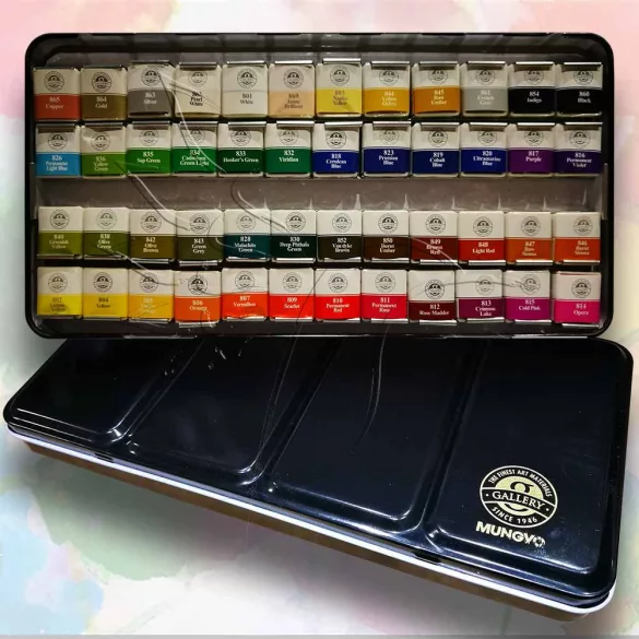 Akvarellfesték készlet - Mungyo Professional Water Color Passion for masterpieces 48 pan sets