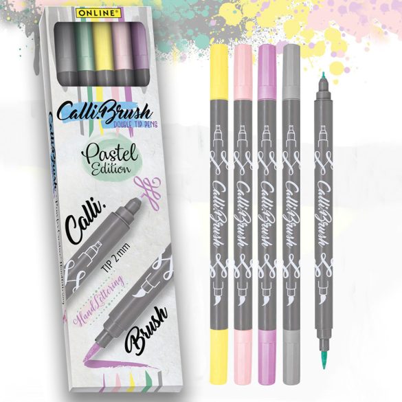ONLINE Set Calli.Brush Pens, 5 pcs. - pastel