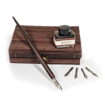   Kalligráfia készlet - Online Retro Calligraphy set - bambusz tartóban