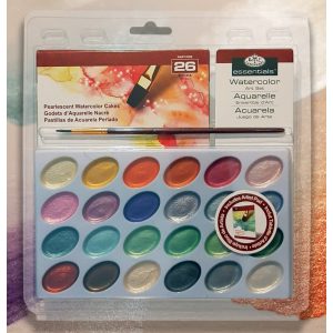 Watercolor Paint Set - Royal & Langnickel® Essentials™ Pearlescent Watercolor Art Set 26pcs