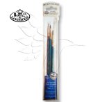   Brush Set -  Oils, Watercolour, Acrylics & Tempera SABLE ROUND Set - 3 pcs  with free brush pouch