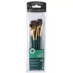   Royal & Langnickel Camel Watercolor, Acrylic, Oil, Tempera Paint Brush Set, 3pcs 