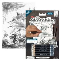   Rajzkészlet előrenyomott vázlattal - Sketching Made Easy Mini A/5 - Dolphins