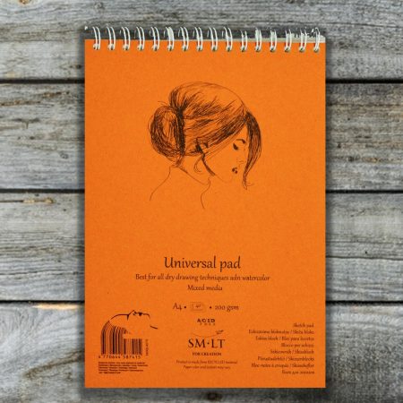Vázlat- és festőtömb - SMLT Drawing authenticbook - Mixed Media 200gr, 40 lap, A5 spirál