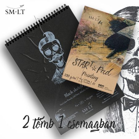Művész papírtömb válogatás - SMLT Black Sketch Pad A/4 + Start Pad Painting A/5
