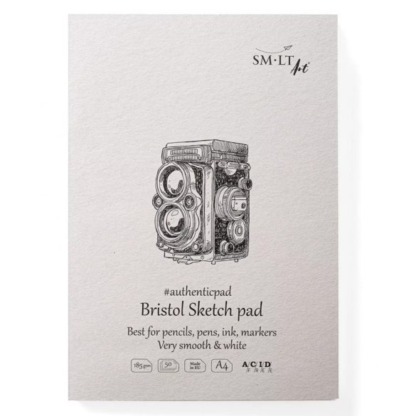 Vázlattömb - SMLT Bristol Pad authentic - 185gr, 50 sheets, A4