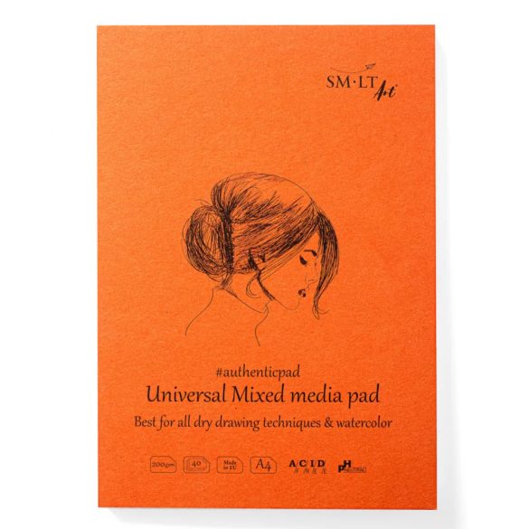 Vázlat- és festőtömb - SMLT Drawing authenticbook - Mixed Media 200gr, 40 lap, A4 ragasztott