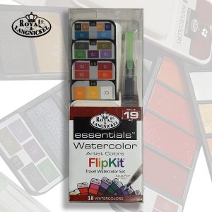 Watercolor paint - Royal & Langnickel Essentials Artist Colors FlipKit Travel Watercolor Set 19pcs