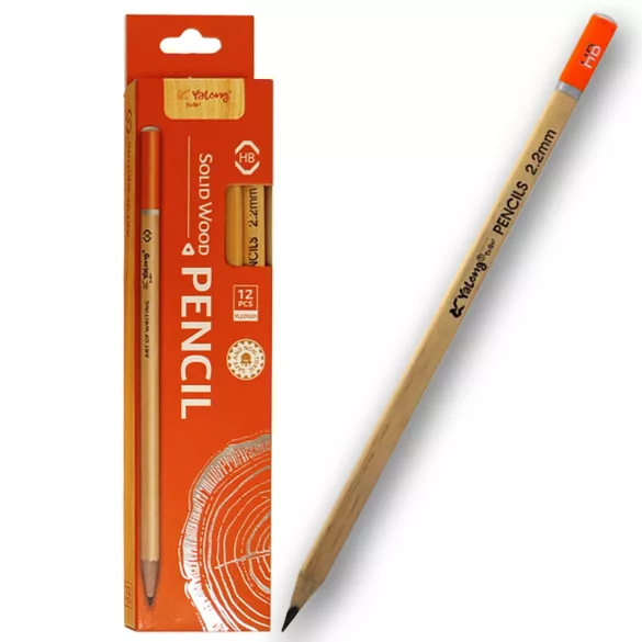 Yalong To Go Triangle Graphite Pencil 12pcs - Natural/Orange