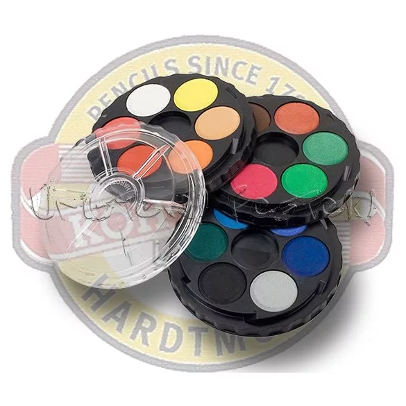 Akvarellfesték készlet - Koh-I-Noor 171503 Round Watercolor Paint Box, 12 Colours